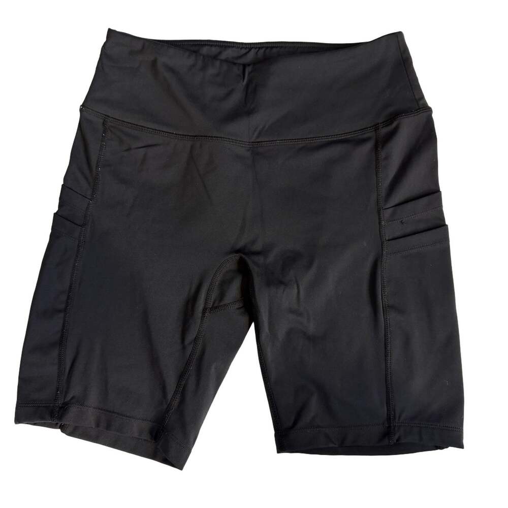 BALEAF Athletic Shorts Womens M Black Jersey Pockets Moisture Wicking Gym Yoga